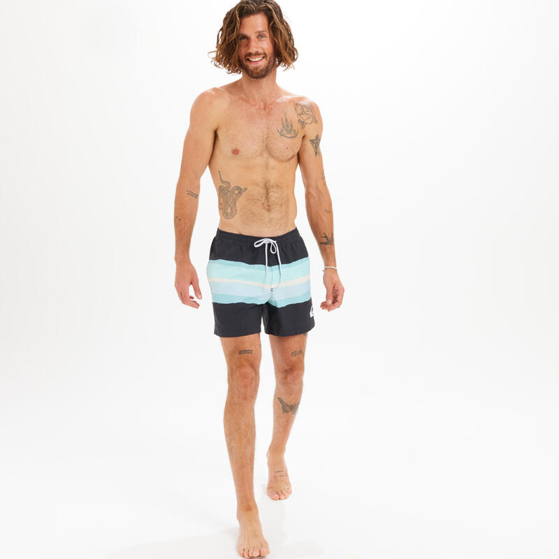 Korte boardshort voor heren VOLLEY BLURRY zwart