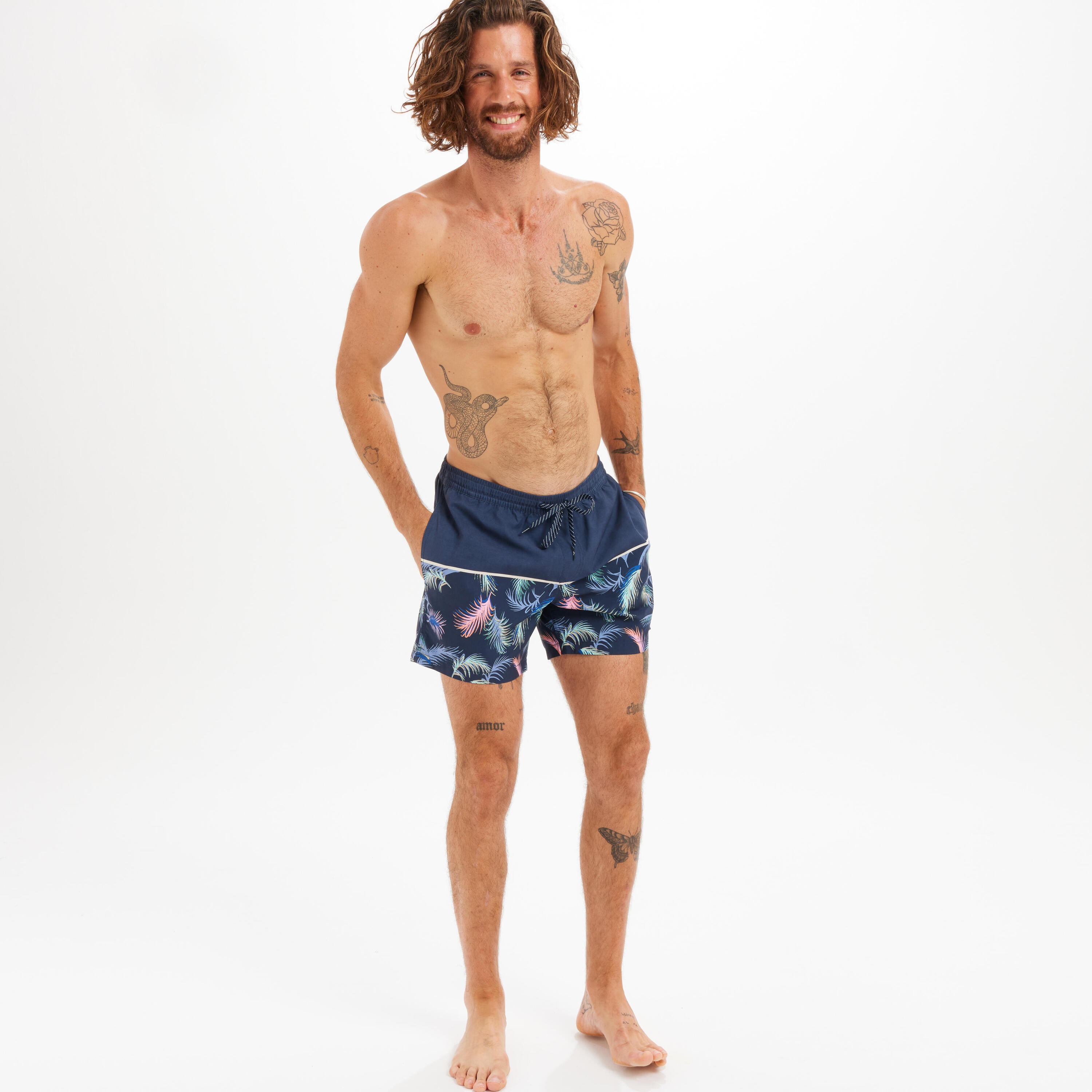 Calções de banho curtos Homem QUIKSILVER VOLLEY TROPICAL azul marinho 7/7