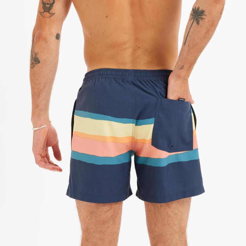 Short de bain court homme QUIKSILVER VOLLEY BLURRY bleu marine