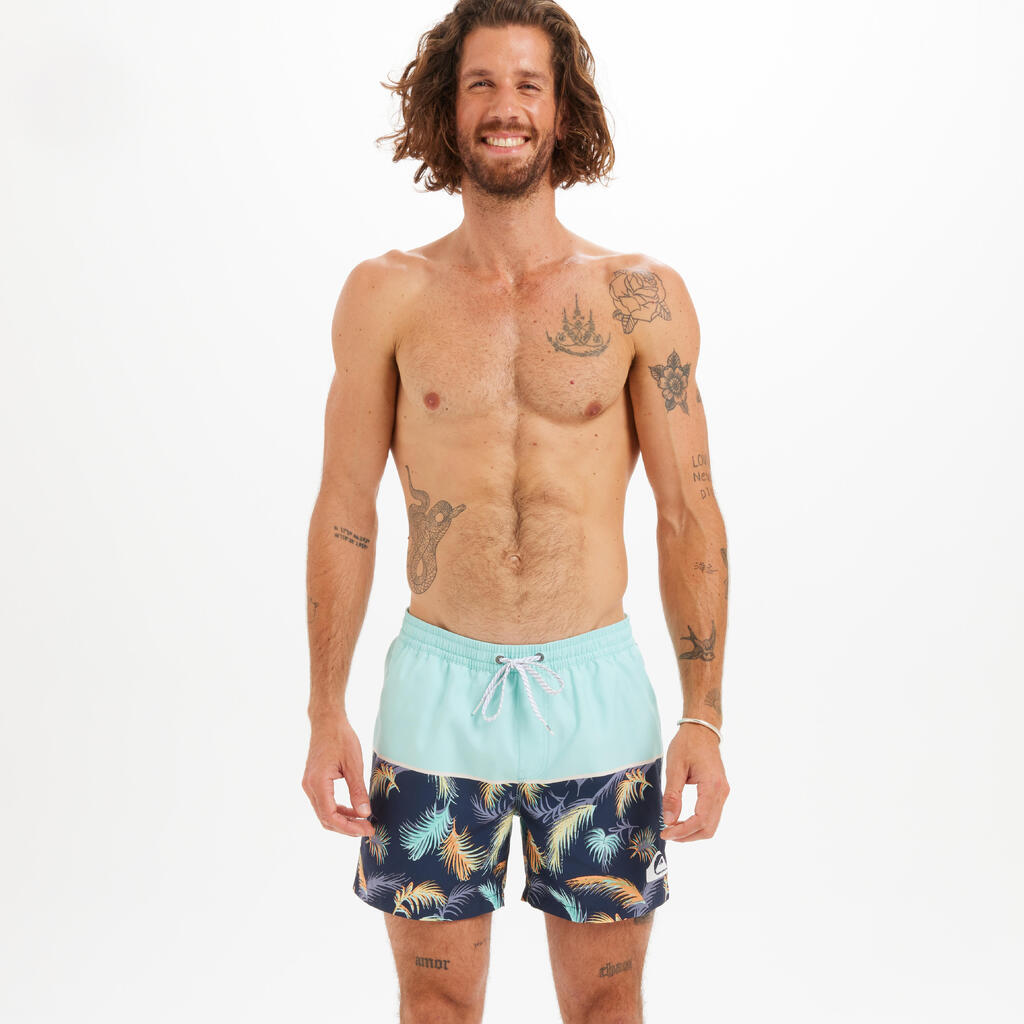 Men's short swim shorts QUIKSILVER VOLLEY TROPICAL blue