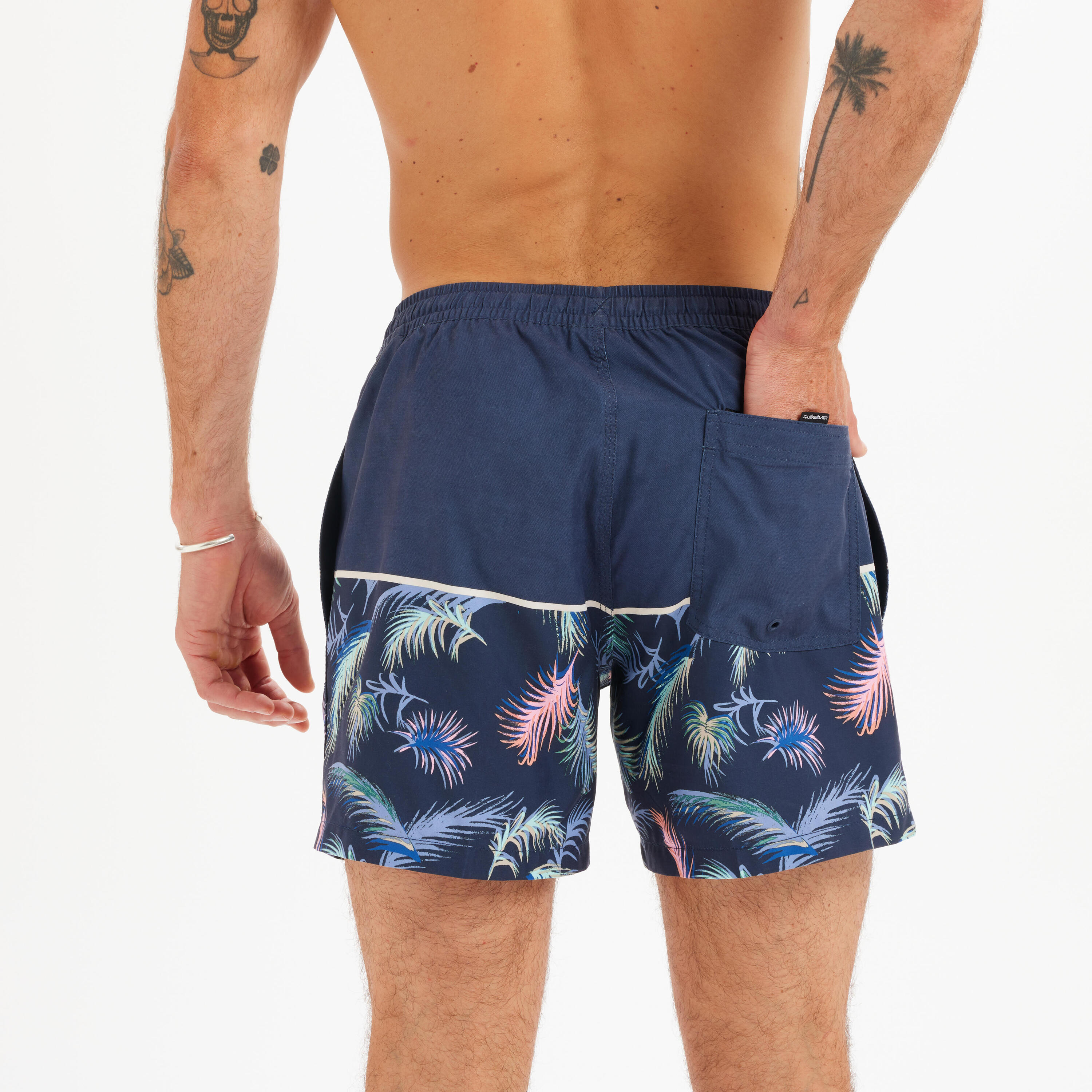 Calções de banho curtos Homem QUIKSILVER VOLLEY TROPICAL azul marinho 6/7