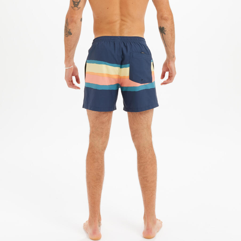 Men's short swim shorts QUIKSILVER VOLLEY BLURRY navy blue