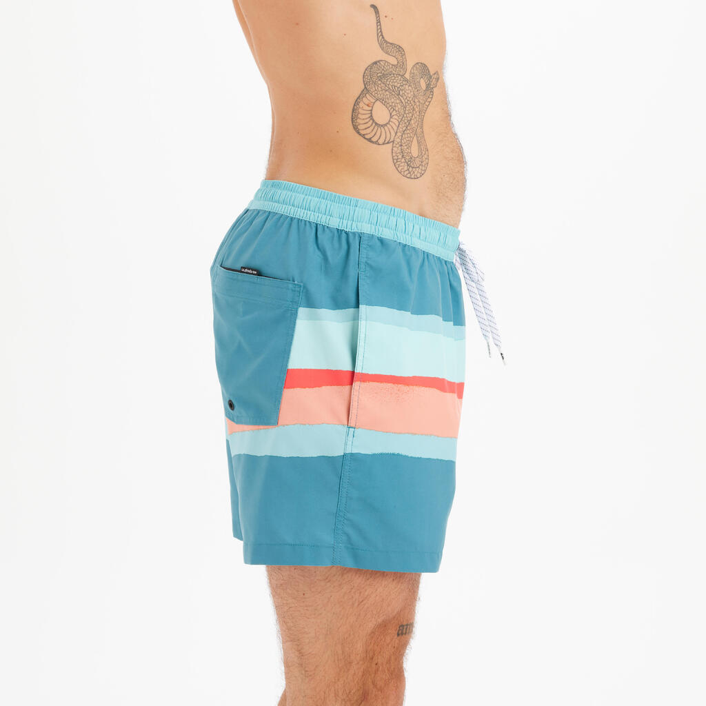 Men's short swim shorts QUIKSILVER VOLLEY BLURRY blue