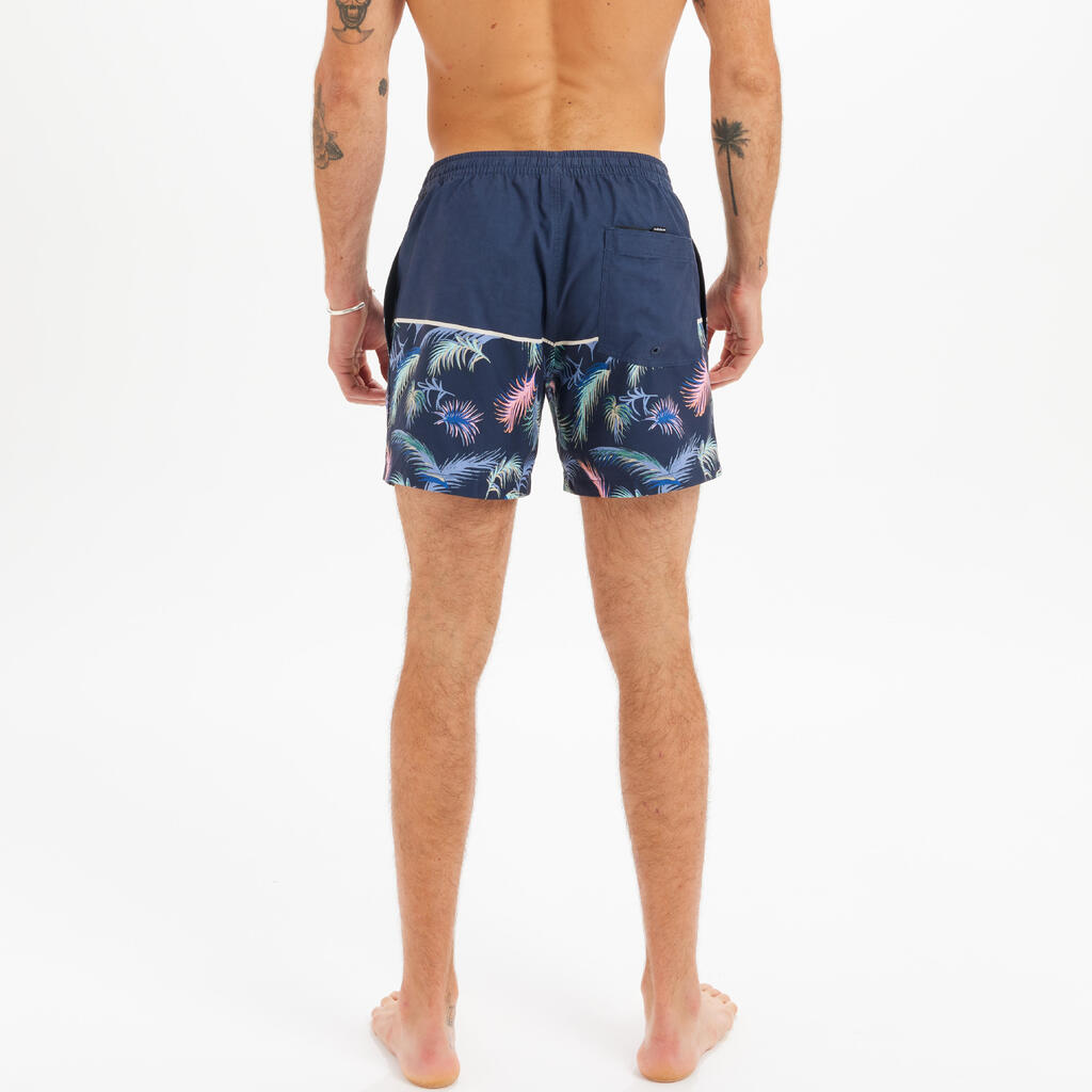 Men's short swim shorts QUIKSILVER VOLLEY TROPICAL navy blue