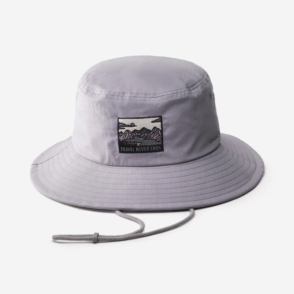 Chapeau de trekking anti-UV Homme - TRAVEL 100 gris