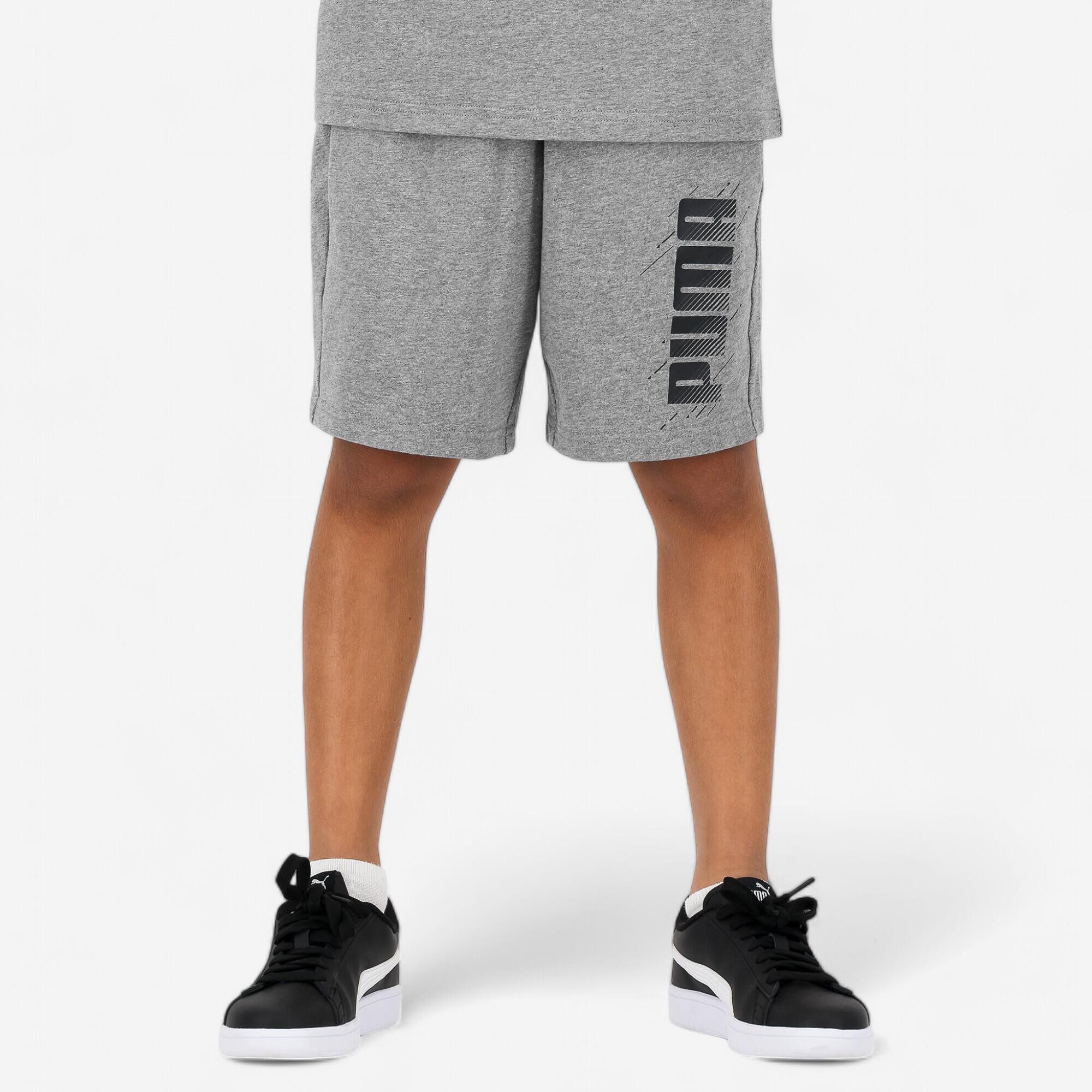 PUMA Pantaloncini Puma bambino ginnastica regular fit cotone grigi