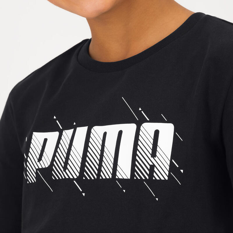 Tricou Educație fizică Puma Negru cu imprimeu Copii 