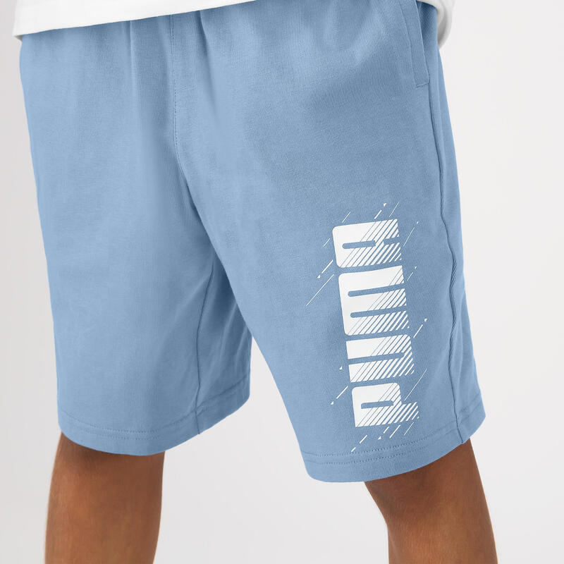 Pantaloncini Puma bambino ginnastica regular fit cotone azzurri