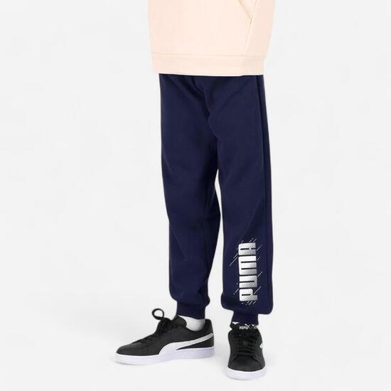 Pantaloni tuta Puma bambino ginnastica regular fit felpati blu