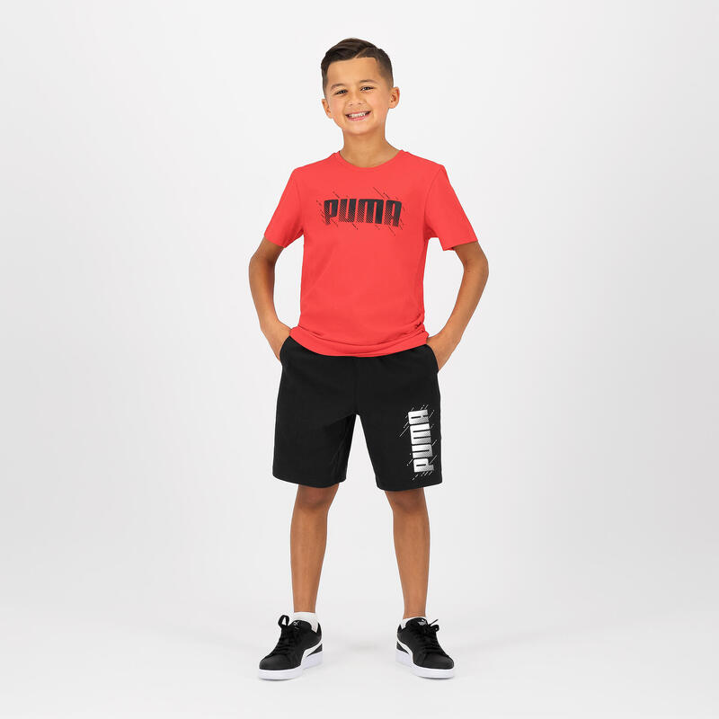 Tricou bumbac educație fizică Puma Roșu cu imprimeu Băieți 