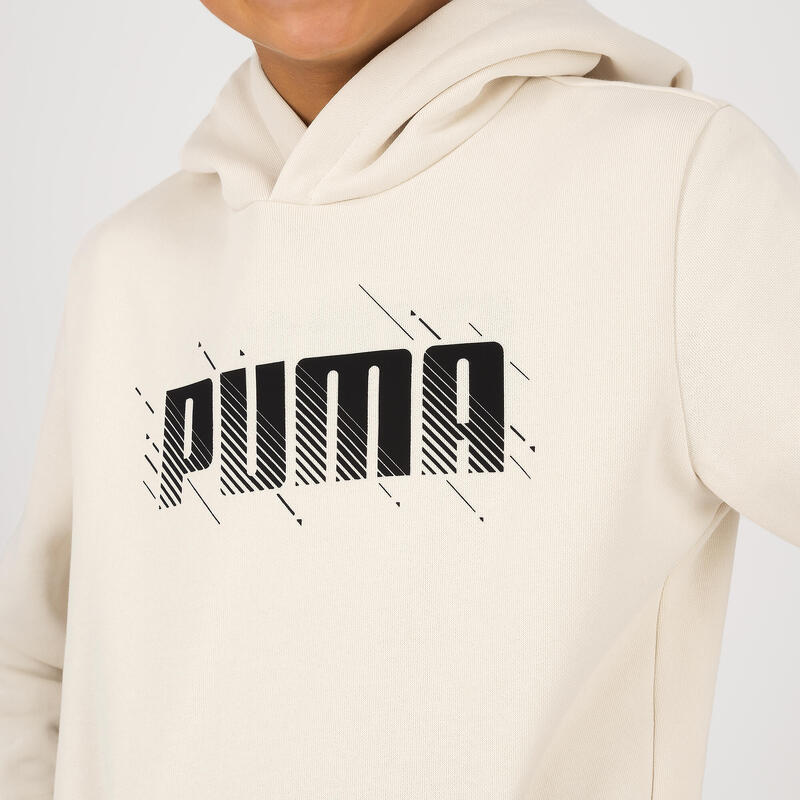 Sudadera Puma Niños Beis Estampado Capucha