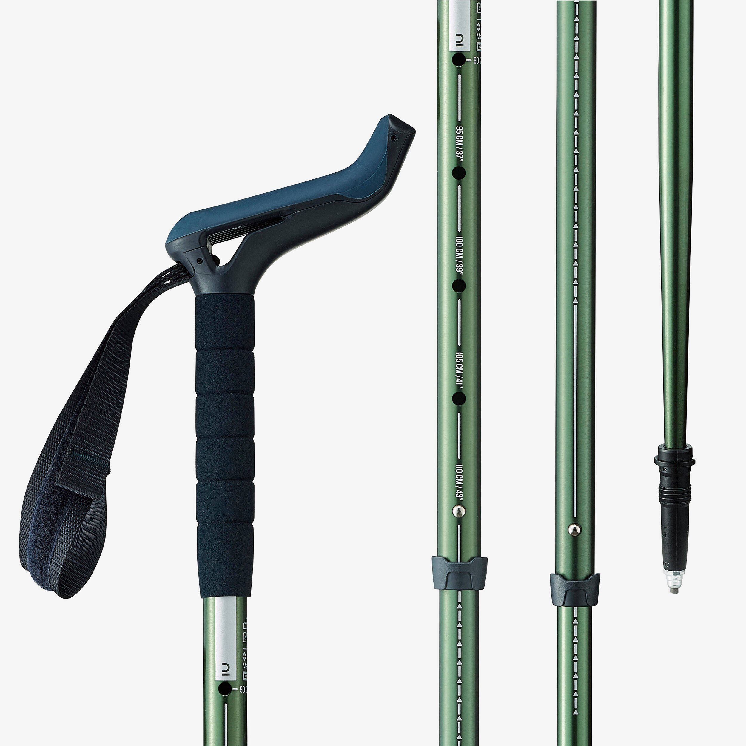 1 Hiking Pole - MT100 Ergonomic Green -  3