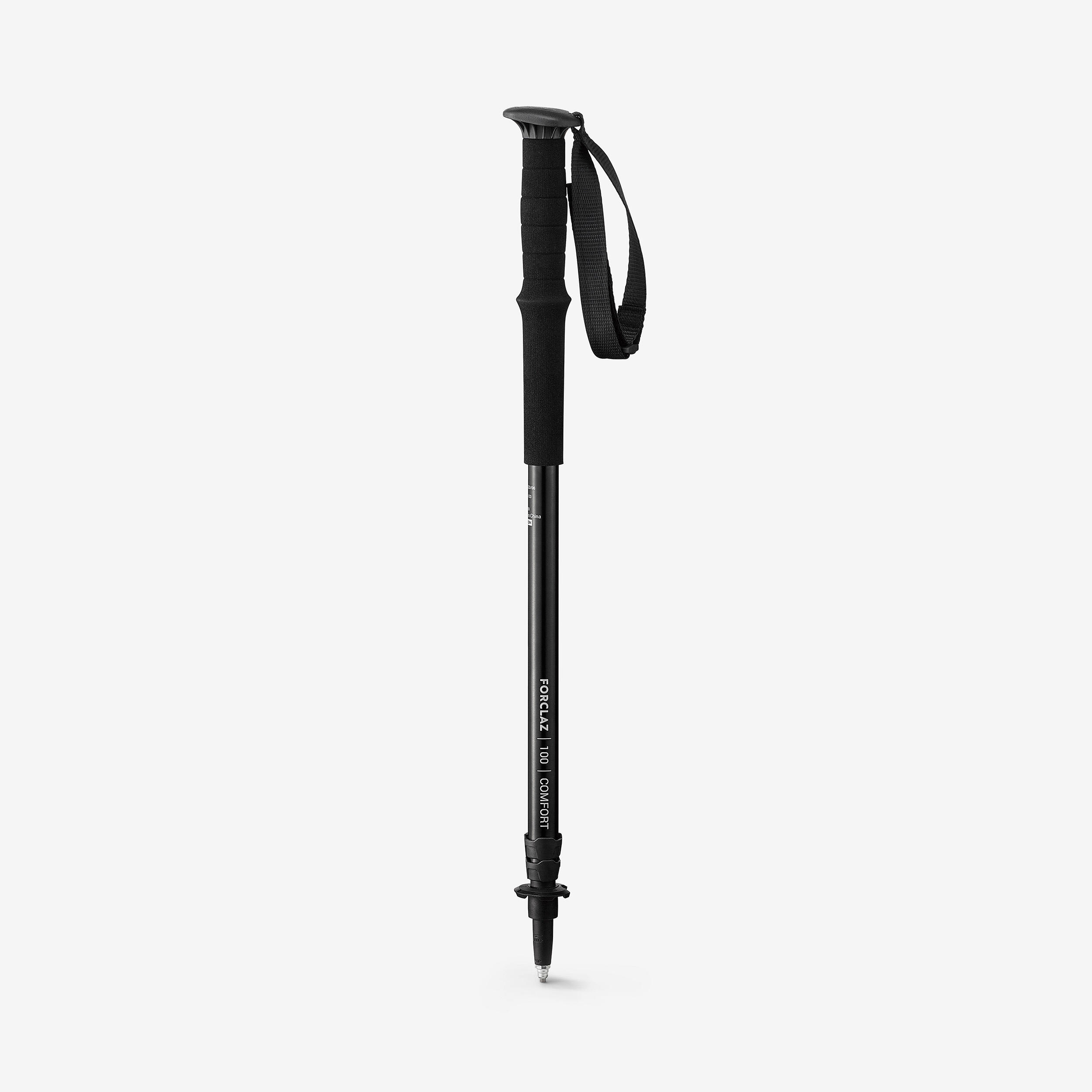 Comfort Hiking Adjustable Pole - MT 100 Black - FORCLAZ