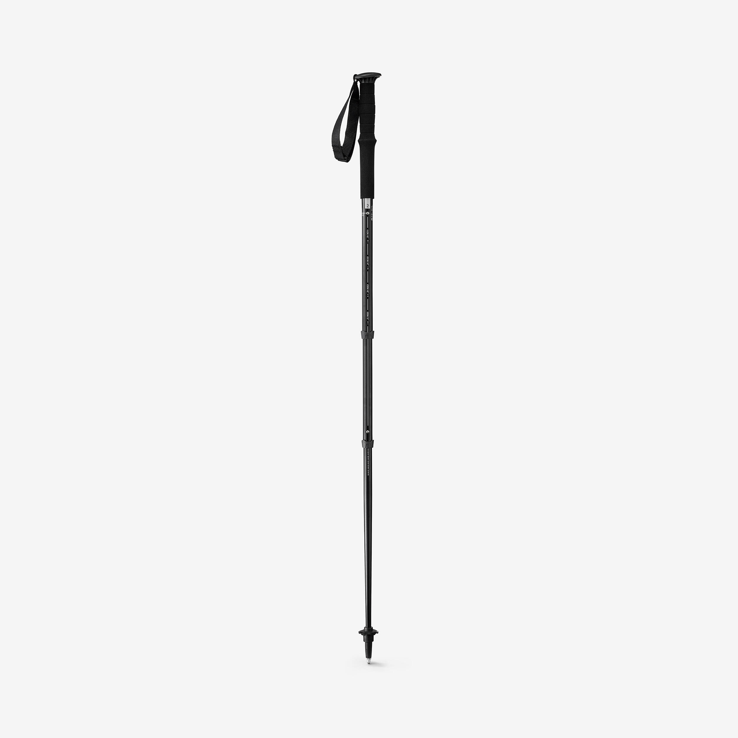 Comfort Hiking Adjustable Pole - MT 100 Black - FORCLAZ