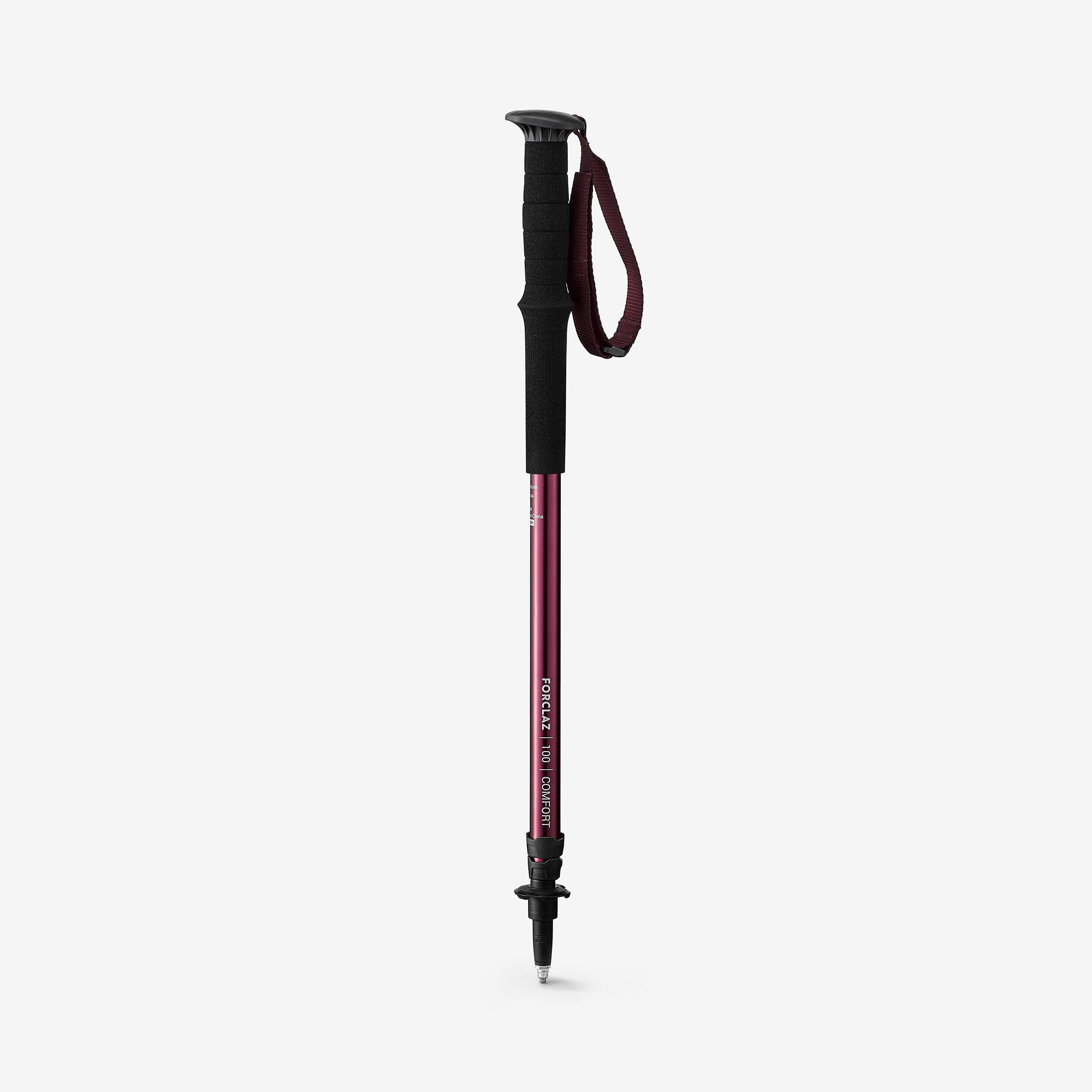 FORCLAZ 1 Easy Adjust Hiking Pole - MT100 Comfort Purple
