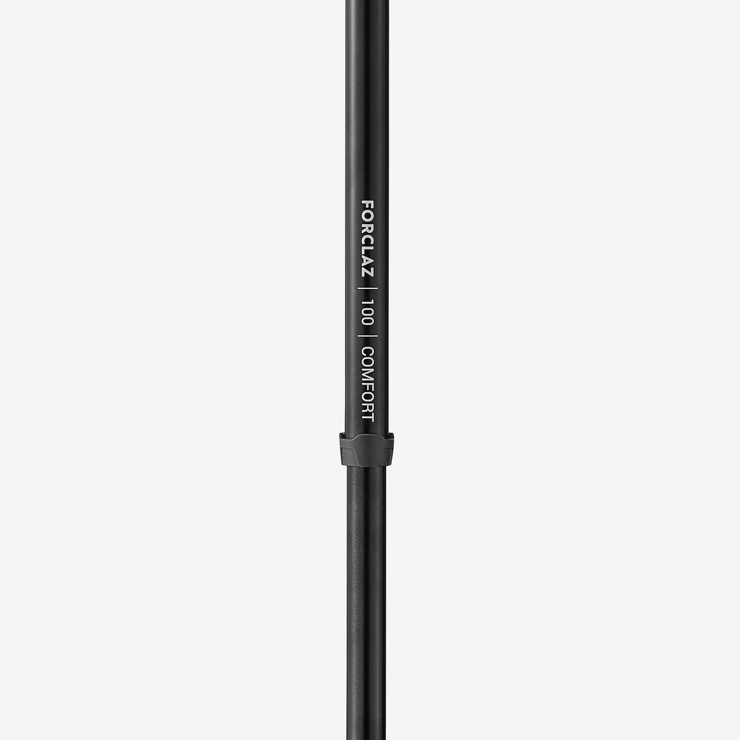 Comfort Hiking Adjustable Pole - MT 100 Black - FORCLAZ