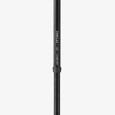 Trekking Pole MT100 Comfort Penyesuaian Mudah - Hitam