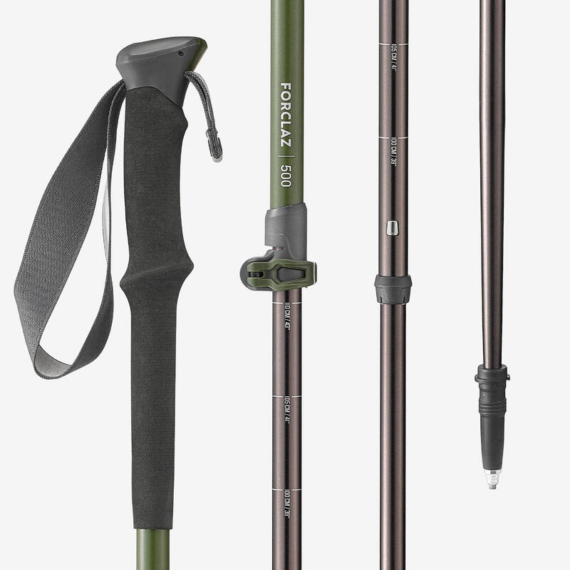 Bastón telescópico de trekking 1 unidad ergonómico Forclaz MT100