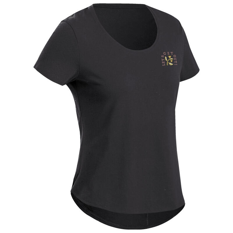 Tricou Drumeție NH500 Gri Damă