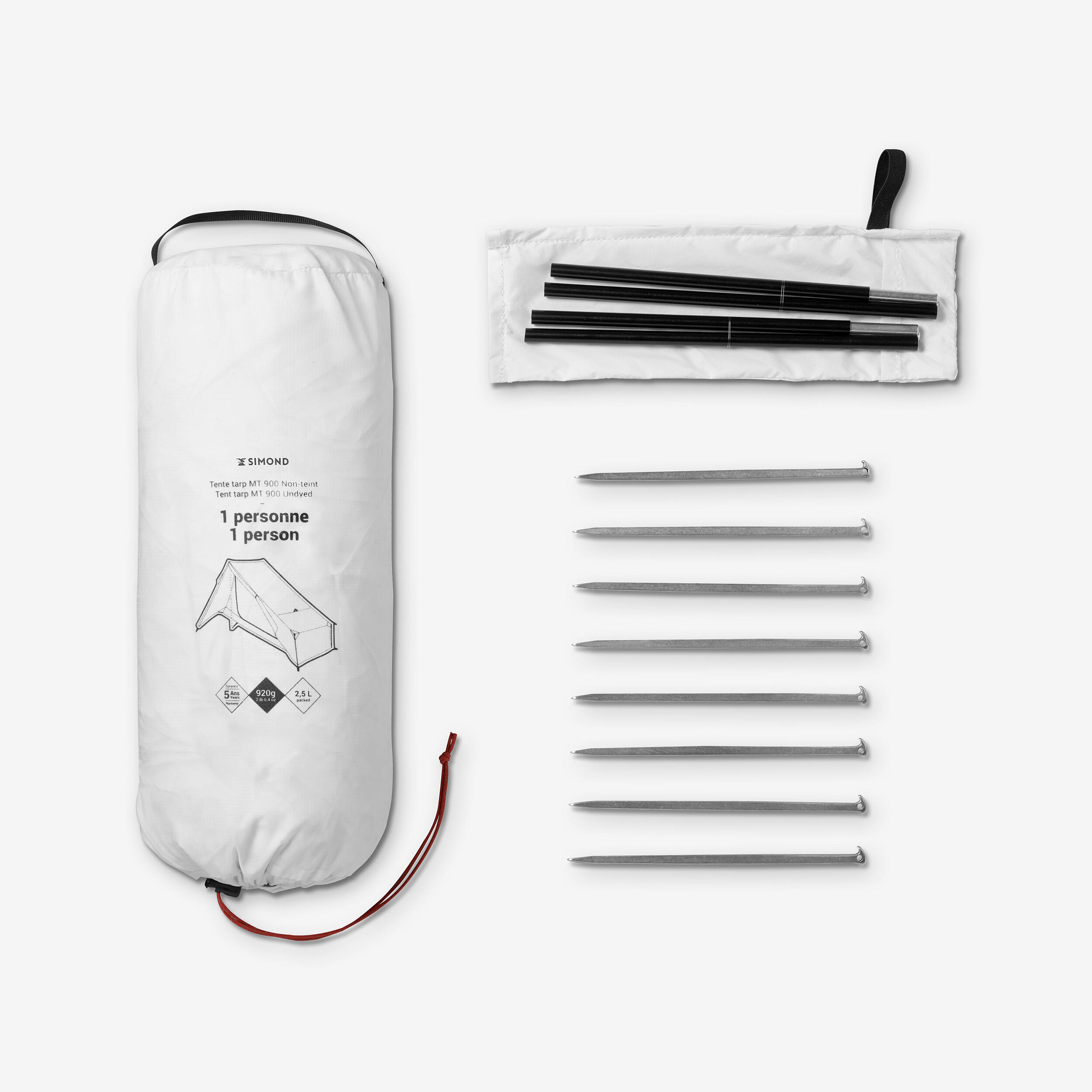 Eenpersoonstent-tarp MT900 voor trekking 4/11