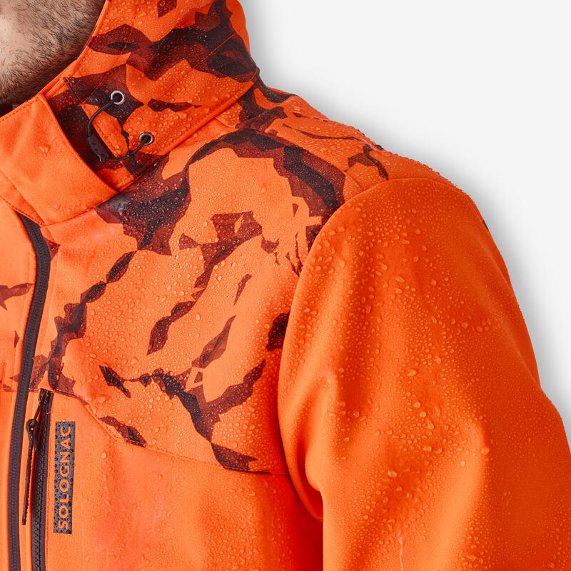 Erkek Avcı Softshell Kışlık Mont - Neon Turuncu - Avcılık ve Doğa Gözlemi - 500