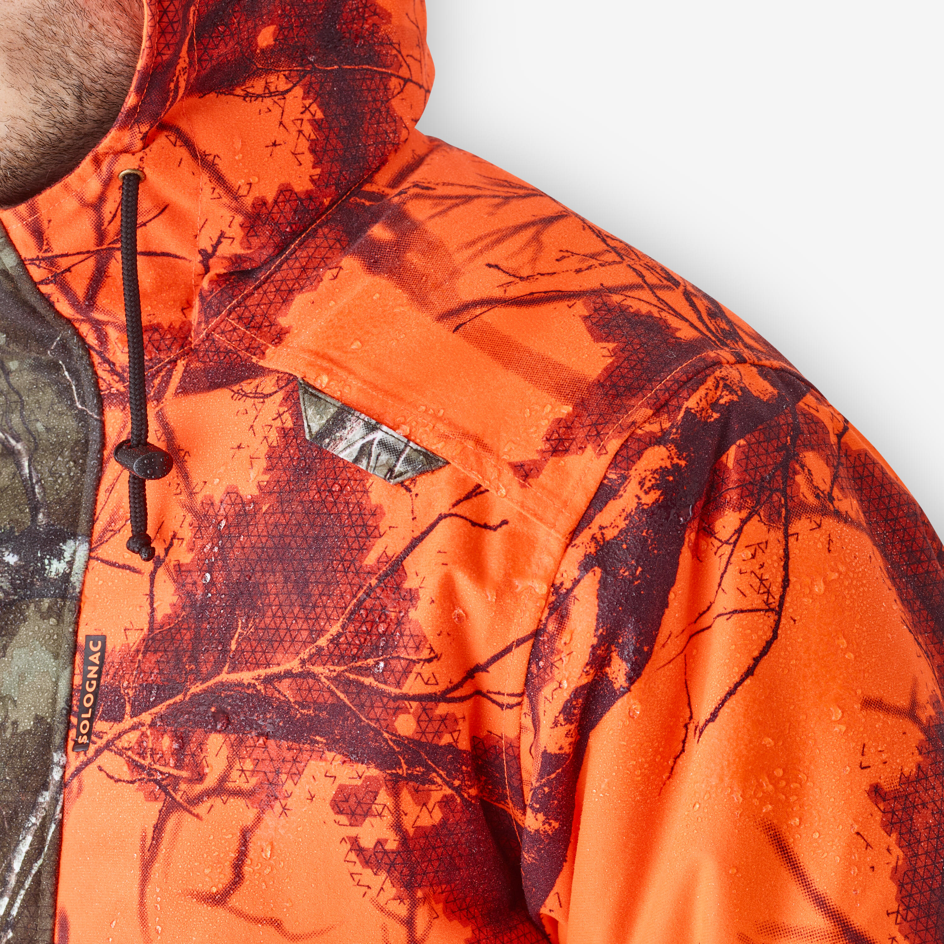 Waterproof Hunting Jacket Silent Treemetic Fluo Post 100