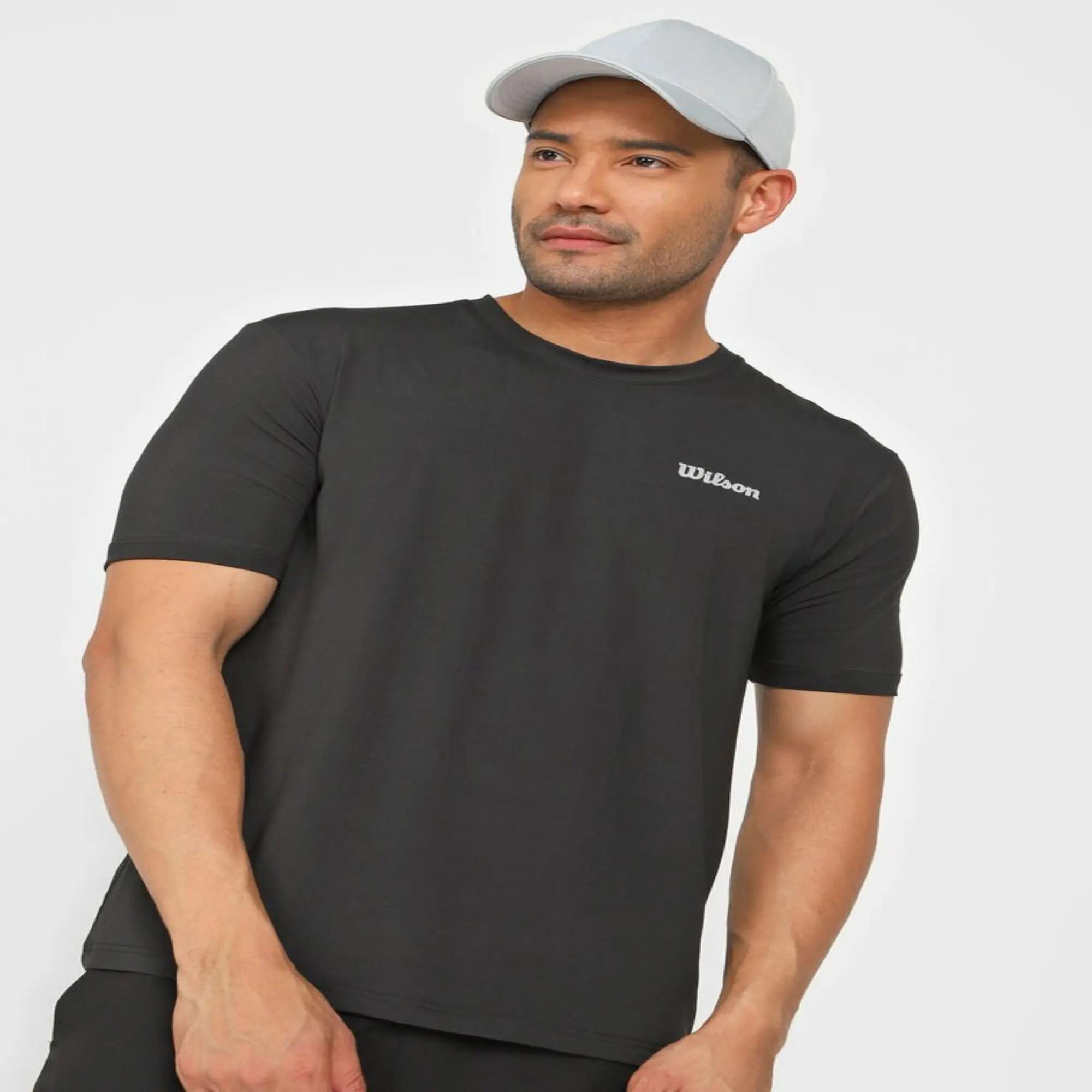Camiseta de tenis para Hombre cuello redondo - Wilson  Ultra light negro 1/4