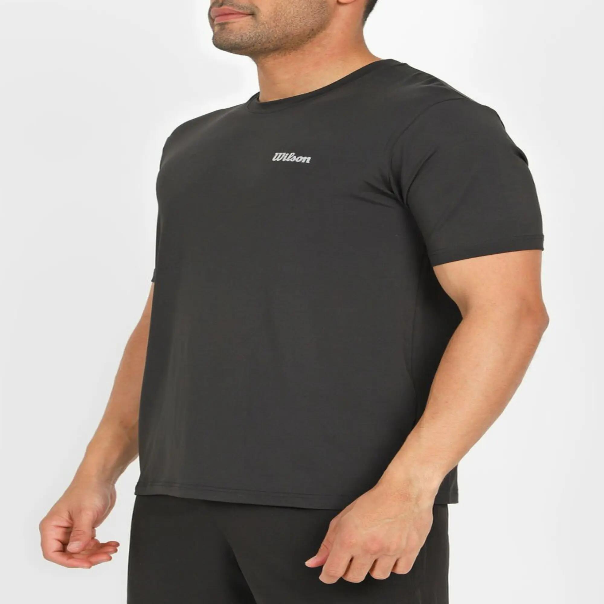 Camiseta de tenis para Hombre cuello redondo - Wilson  Ultra light negro 3/4