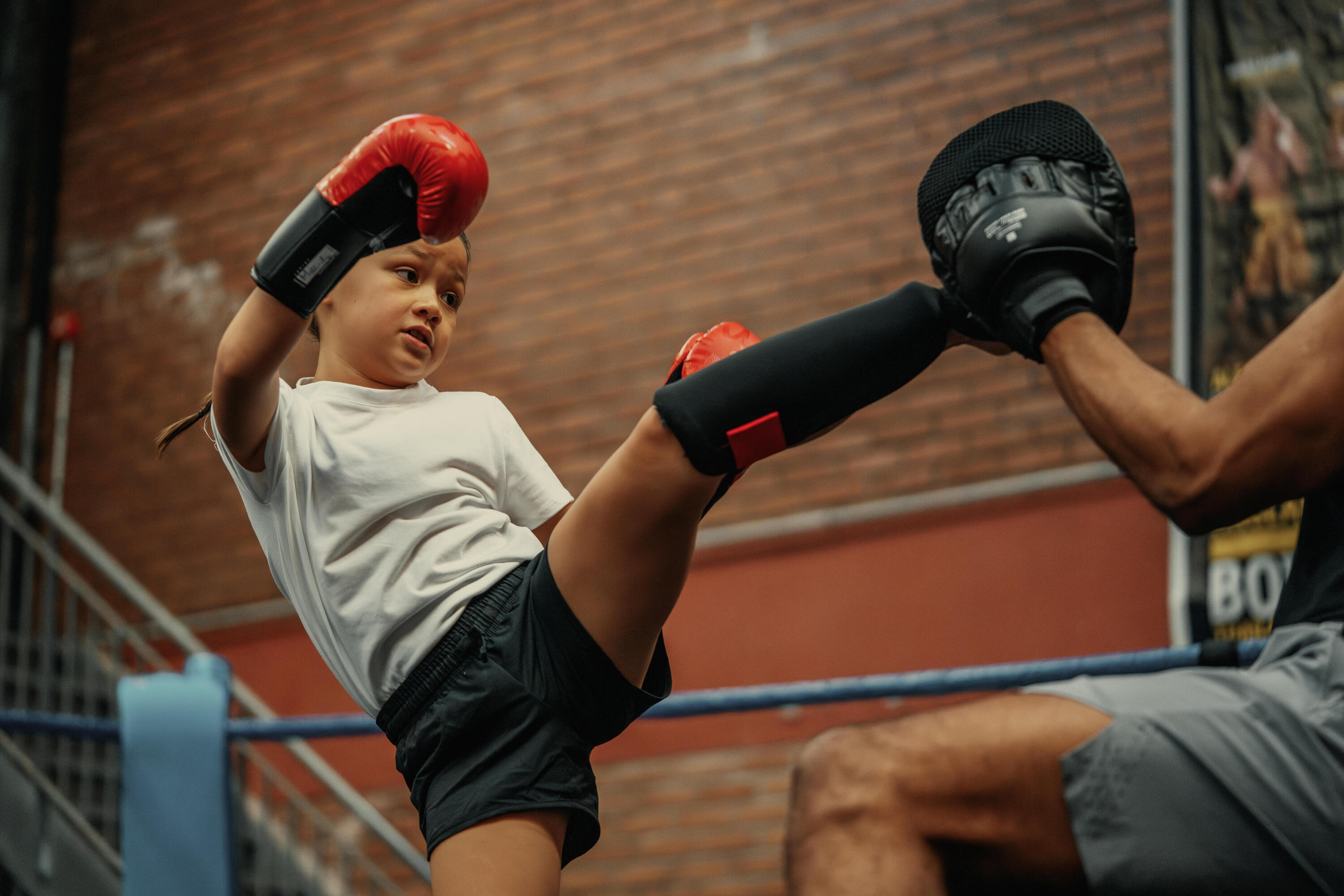 Protège-tibias-pieds de kick-boxing enfant - 100 7/7