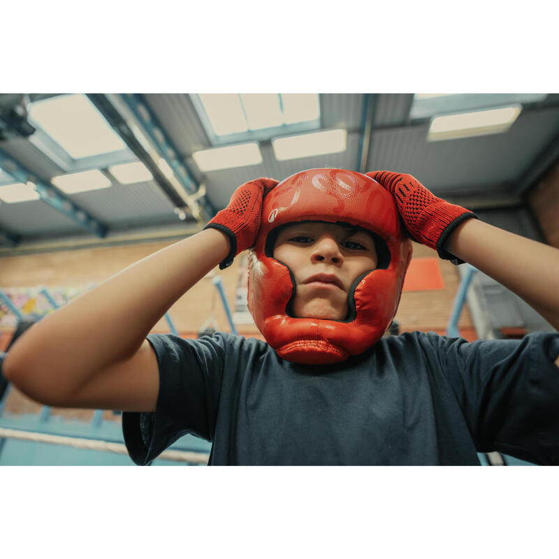 Casque de boxe intégral enfant -rouge