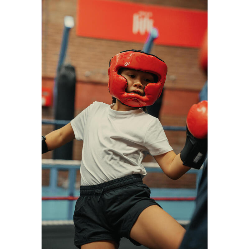 Full face hoofdbeschermer voor boksen voor kinderen rood
