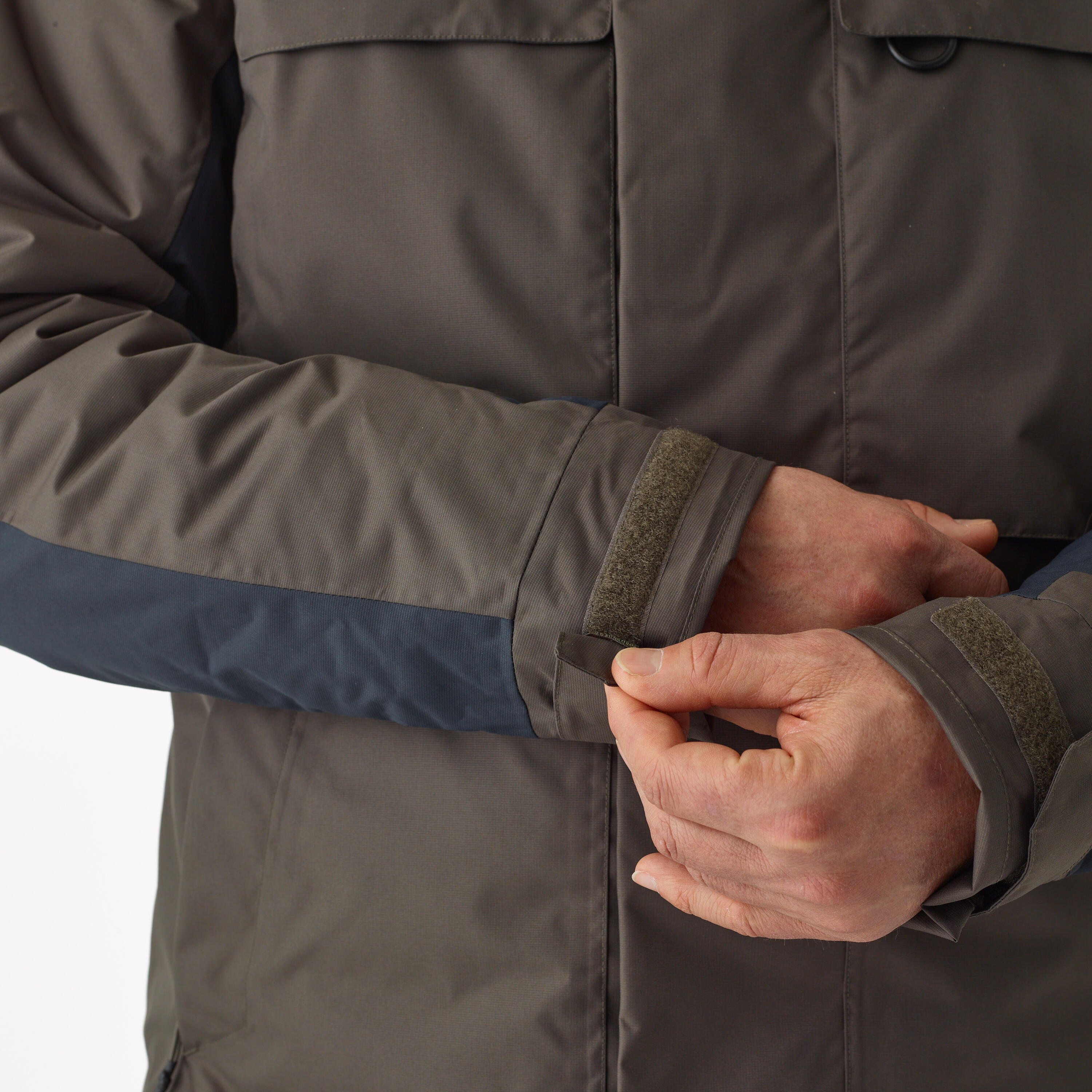 Veste de pêche imperméable chaude Homme FJ 500 TH kaki CAPERLAN