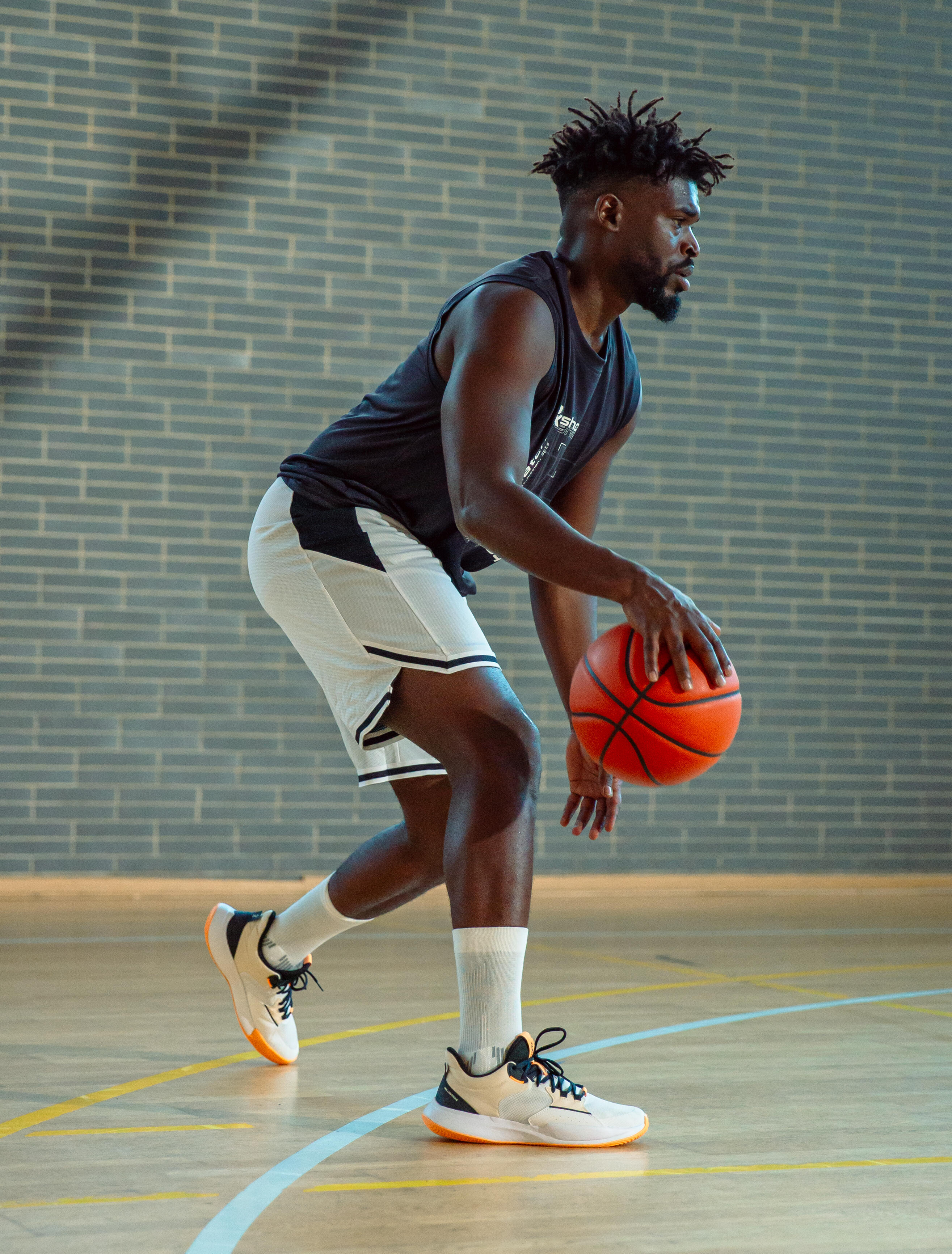 Basketbalschoenen heren/dames FAST 500 LOW wit 2/8