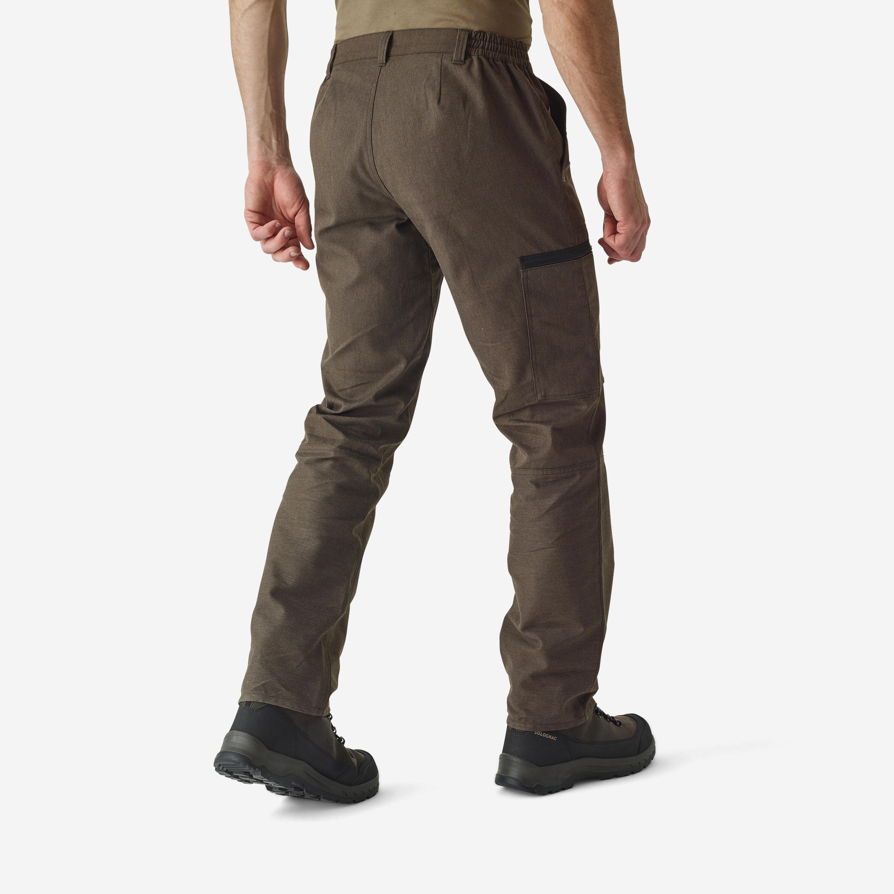 RESISTANT CARGO TROUSERS STEPPE 300 - BROWN 3/7