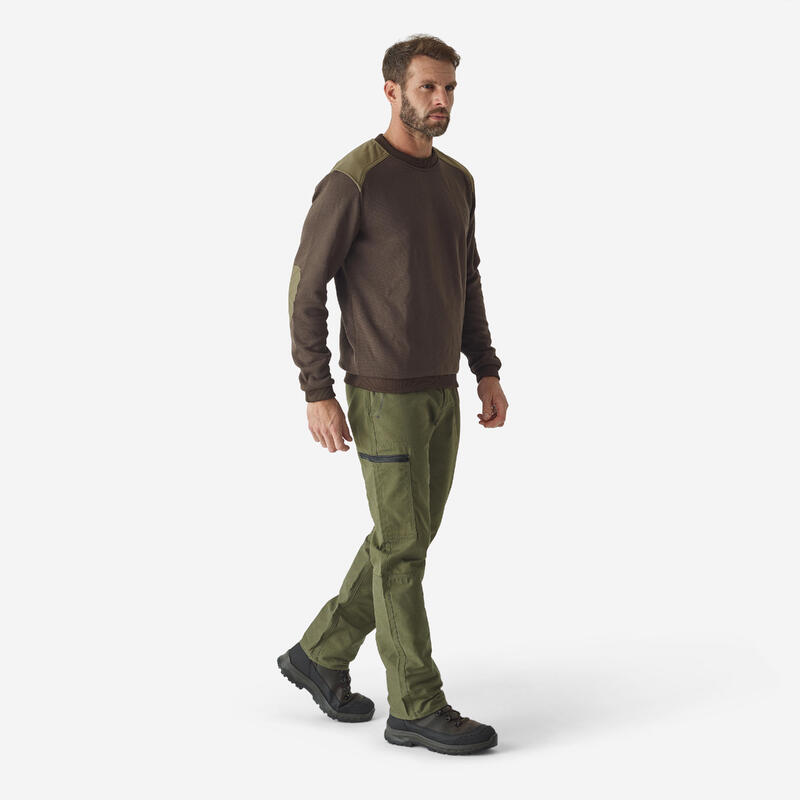 Pantalon 100 Stepă regular Verde Bărbați 