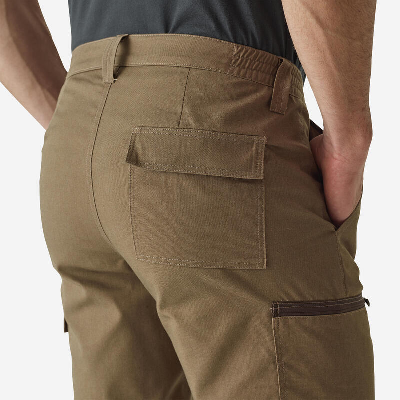 Pantalón Cargo Hombre Solognac Steppe 300 Marron Resistente Multibolsillos