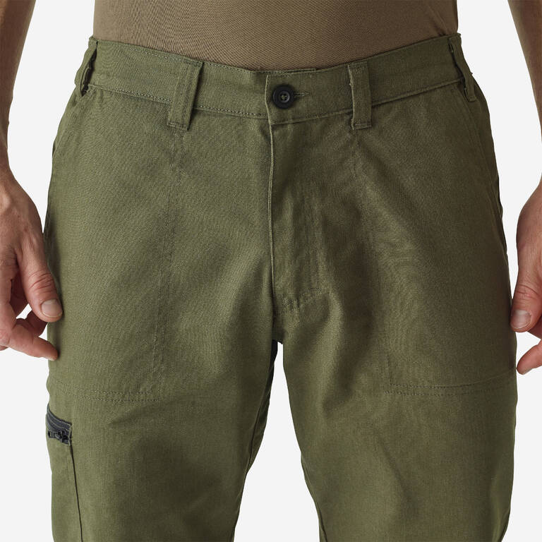 Men's Regular Trousers - Steppe 100 green