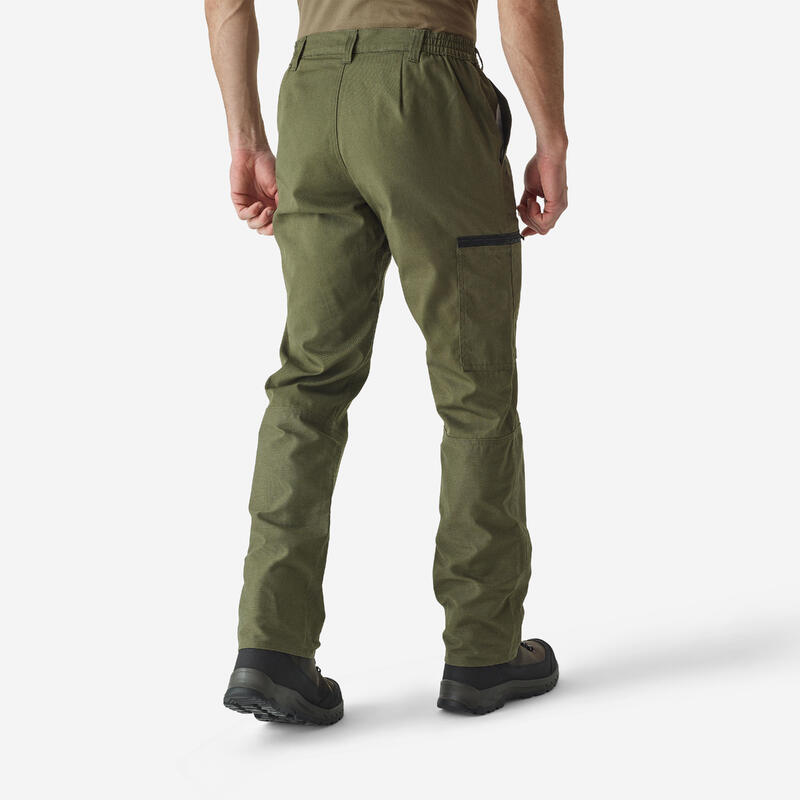 Pantalon 100 Stepă regular Verde Bărbați 