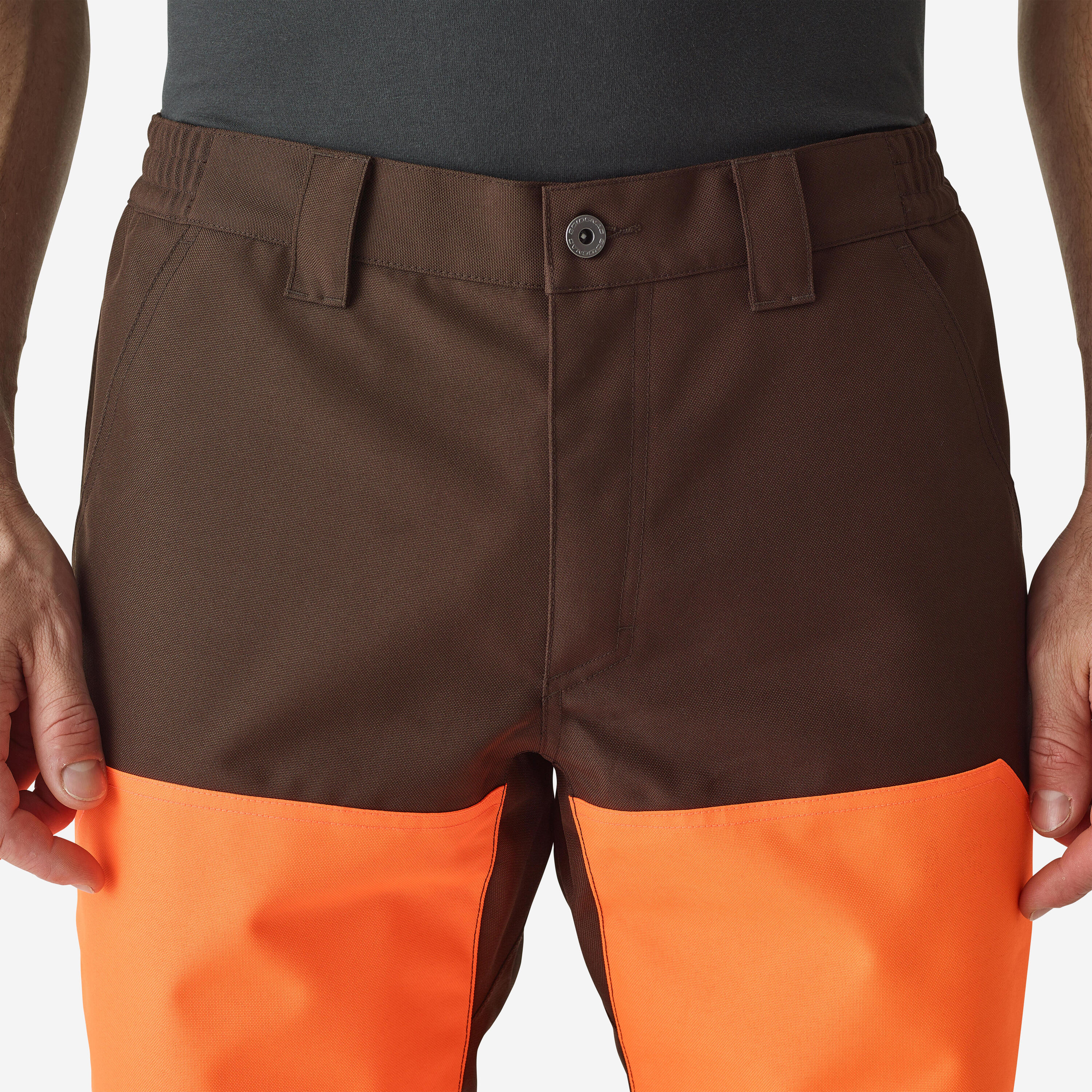 Pantalón Caza Solognac 500 Adulto Naranja-Marrón Impermeable Reforzado 5/6