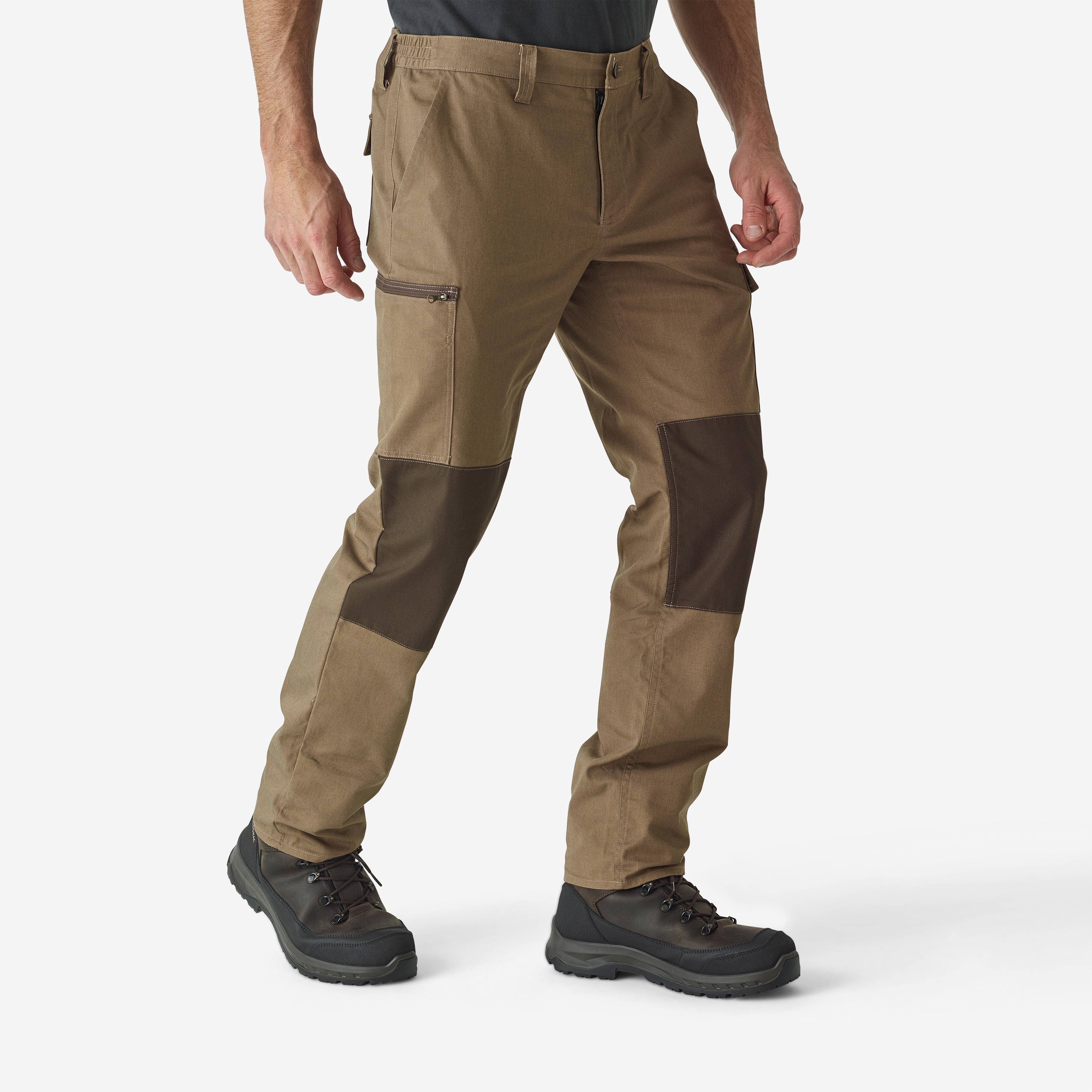 Pantaloni caccia uomo STEPPE 300 ECO regular marroni |  Solognac