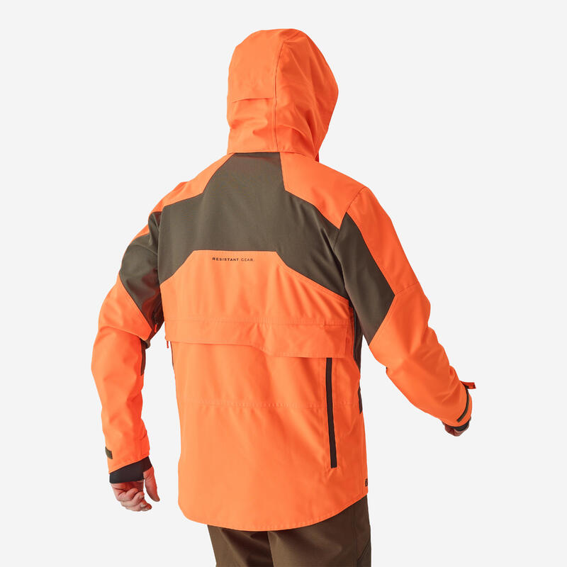 Veste chasse impermeable renfort fluo 900 becasse