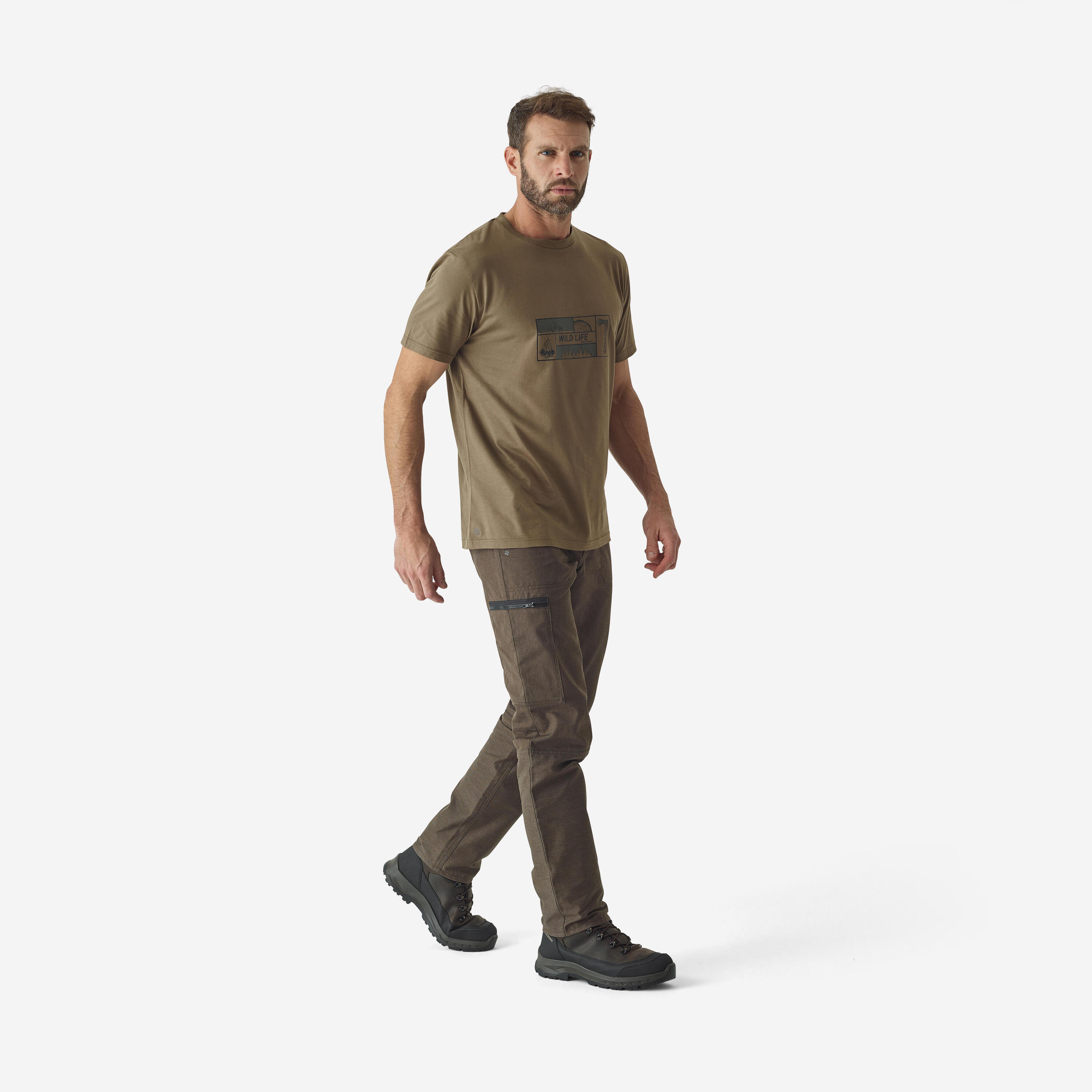 RESISTANT CARGO TROUSERS STEPPE 300 - BROWN 2/7