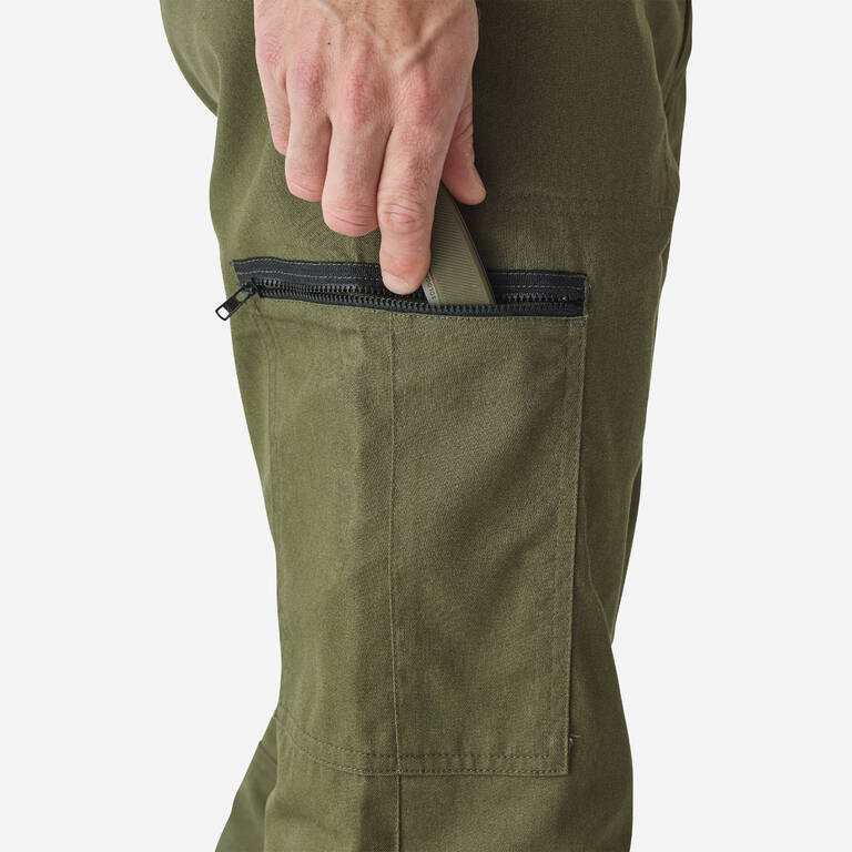 Men's Regular Trousers - Steppe 100 green