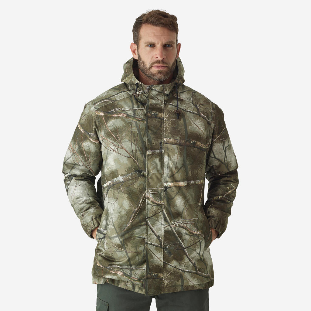 HUNTING JACKET WARM WATERPROOF 100 TREEMETIC