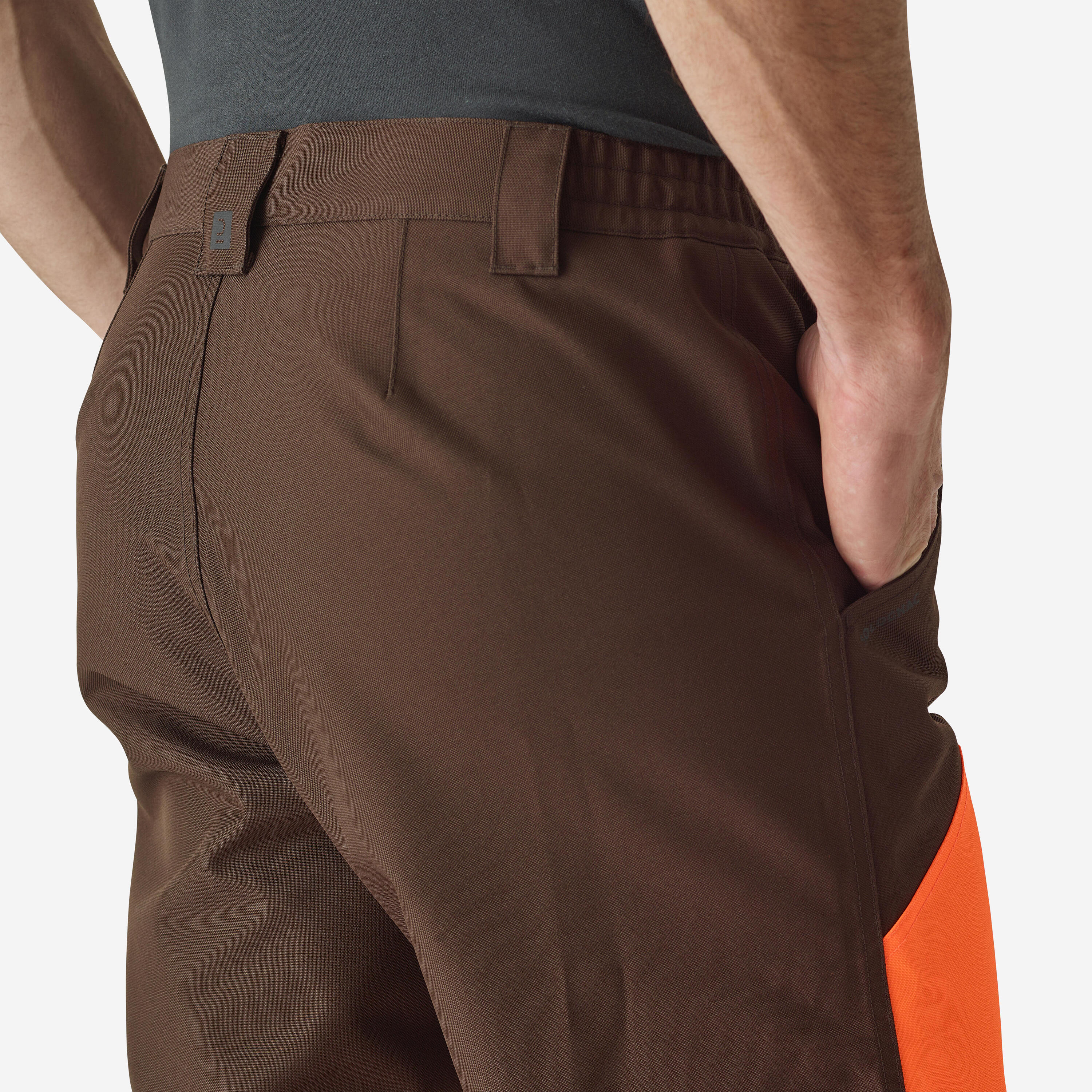 Pantalón Caza Solognac 500 Adulto Naranja-Marrón Impermeable Reforzado 6/6