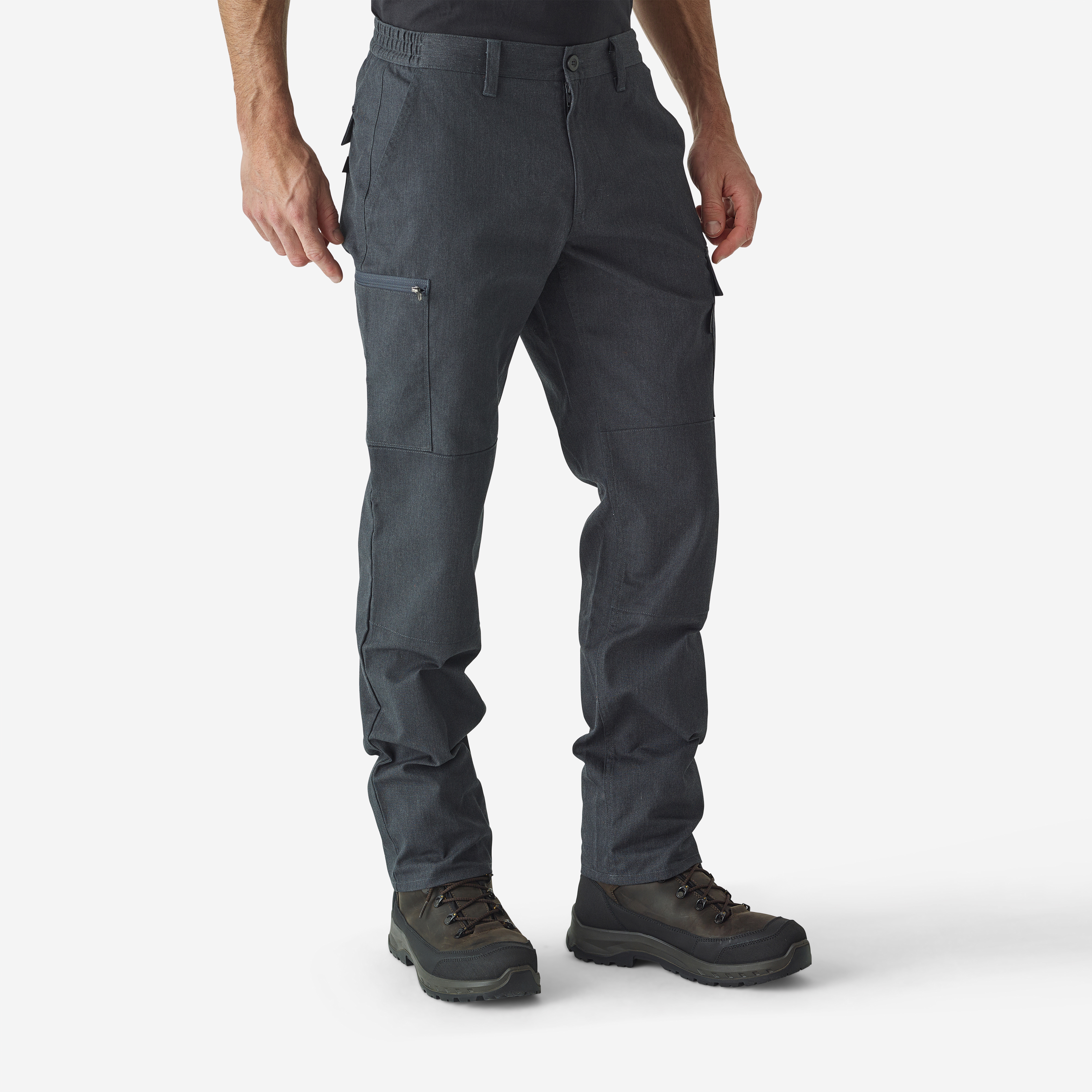 Pantalon cargo résistant steppe 300 gris chiné - Chasse - Solognac- Clubs - Entreprises - Collectivités - Associations