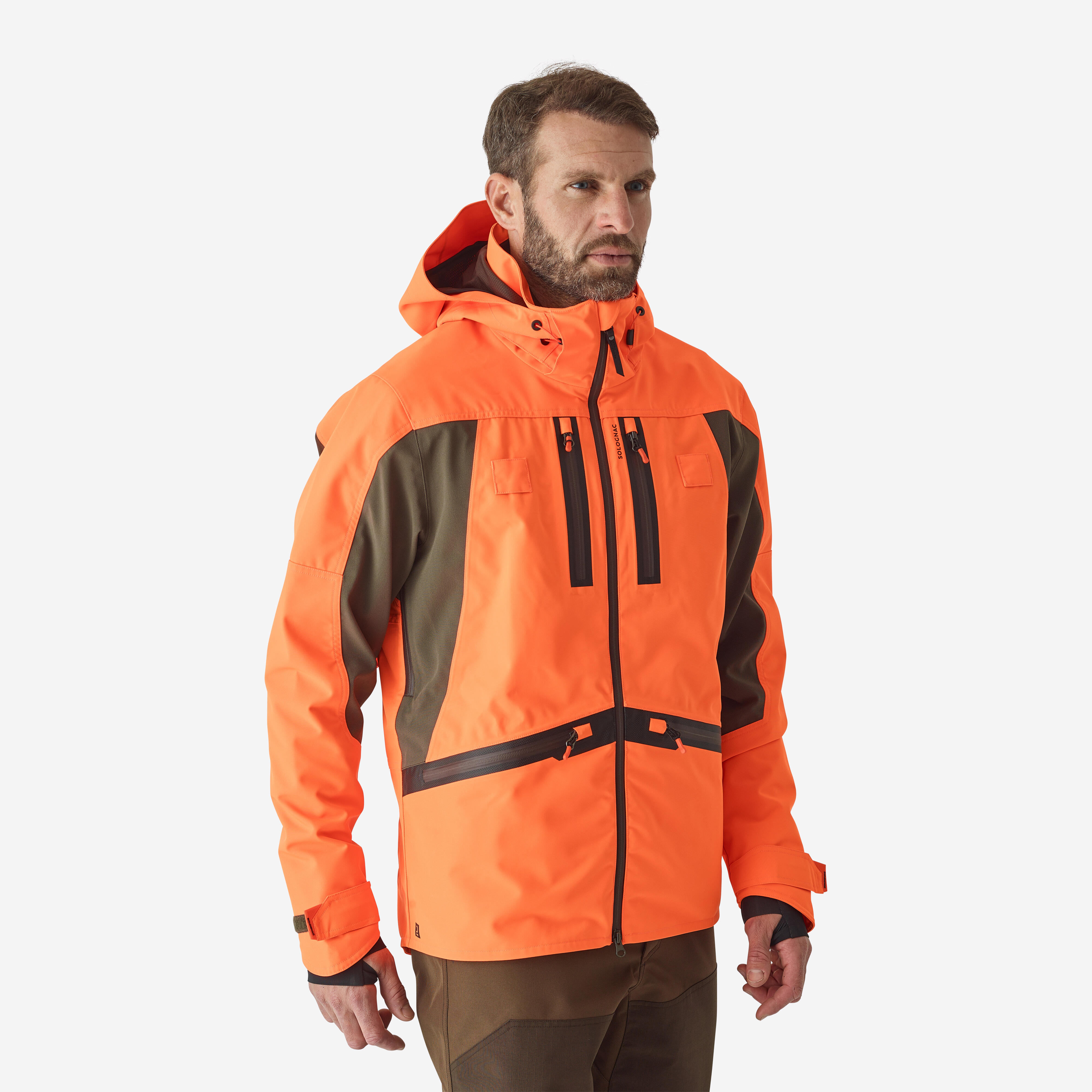 Chaqueta Caza Becada Solognac 900 Hombre Fluorescente Impermeable Reforzada Decathlon