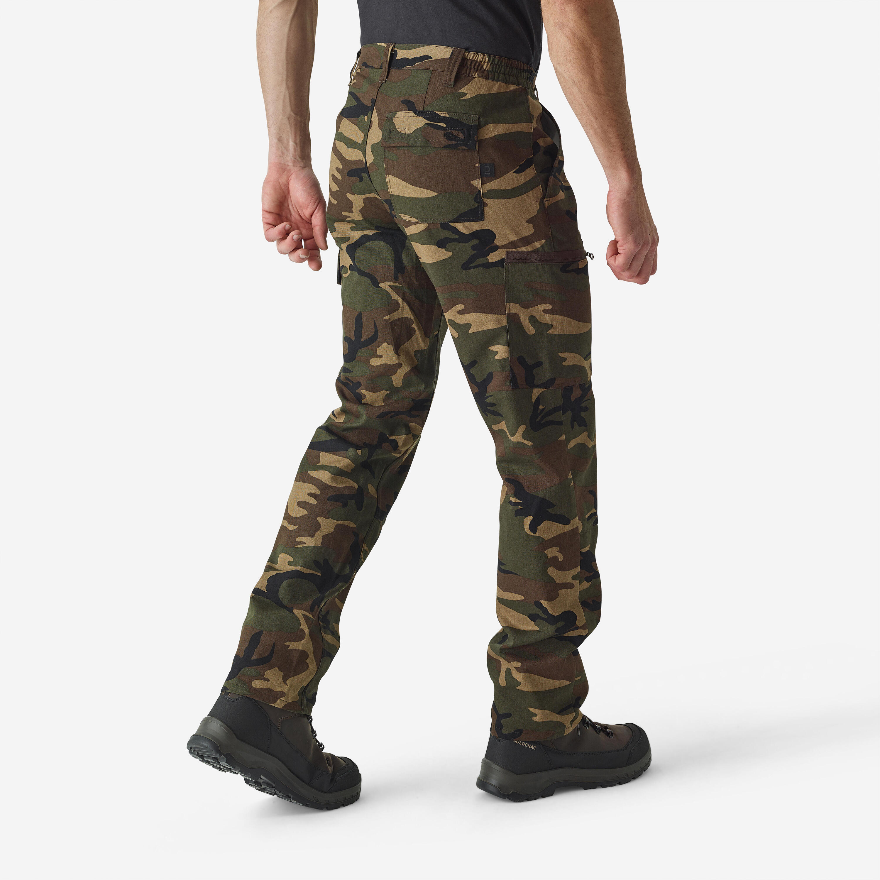 Pantalón Cargo Hombre Solognac Steppe 300 Camuflaje Militar