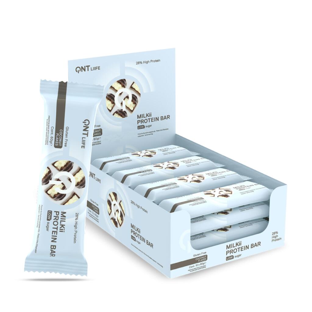 Caja de 12 barritas Milkii Protein Bar 12x60 grs Coconut Flakes