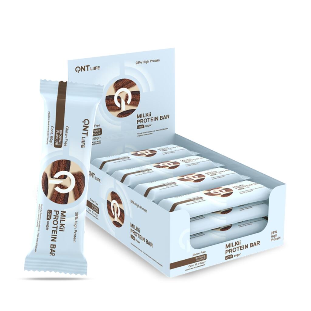 Caja de 12 barritas Milkii Protein Bar 12x60 grs Brownie